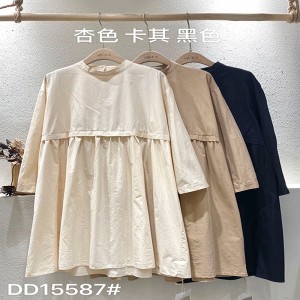Diseño liviano diseño sencillo moda casual color estampado color algodón extra grande personalizado 15587 camisa vestido